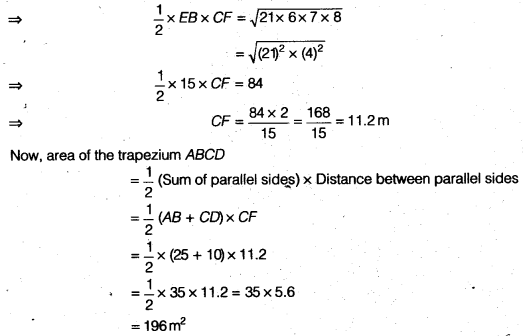 NCERT Solutions for Class 9 Maths Chapter 7 Heron's Formula 7.2 9a